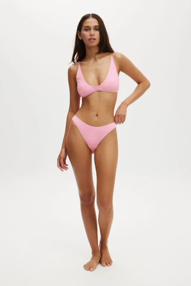 Cotton On Bikinis High Apex Bikini Top Pale Pink Crinkle 8211 Women Cotton On Bikinis High Apex Bikini Top Pale Pink Crinkle 8211 Women