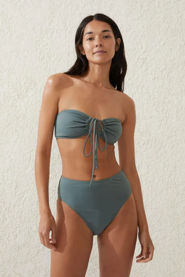 Cotton On Bikinis Keyhole Bandeau Bikini Top Dusty Khaki 8211 Women