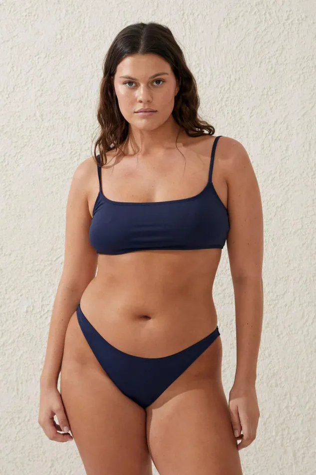 Cotton On Bikinis Straight Neck Crop Bikini Top Midnight 8211 Women