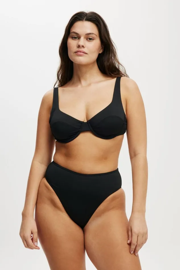 Cotton On Bikinis Underwire Balconette Bikini Top Black 8211 Women