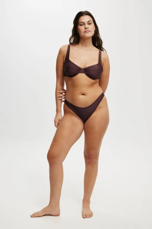 Cotton On Bikinis Underwire Balconette Bikini Top Willow Brown Shimmer 8211 Women Cotton On Bikinis Underwire Balconette Bikini Top Willow Brown Shimmer 8211 Women