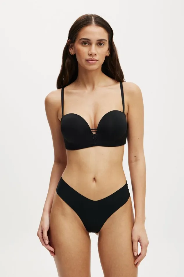 Cotton On Bras Everyday Lace Strapless Push Up 2 Bra Black 8211 Women