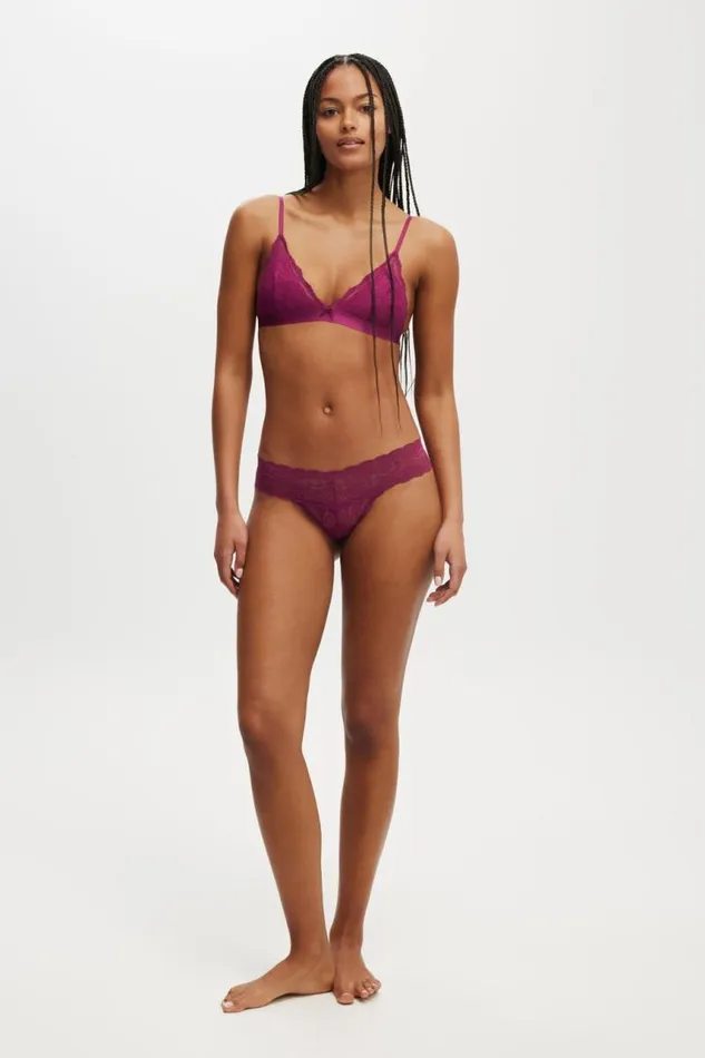 Cotton On Bras Everyday Lace Triangle Padded Bralette Boysenberry 8211 Women Cotton On Bras Everyday Lace Triangle Padded Bralette Boysenberry 8211 Women