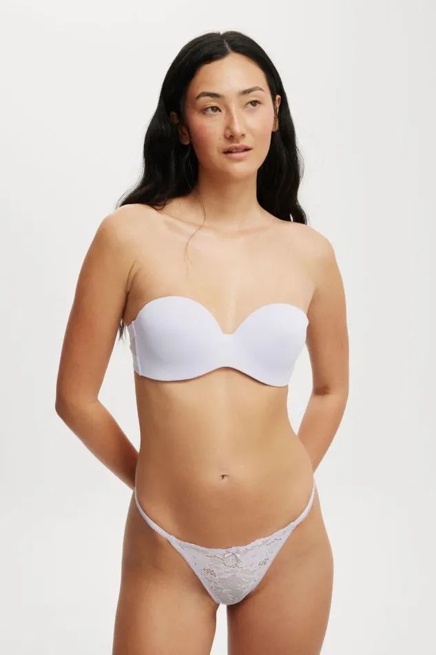 Cotton On Bras Everyday Strapless Lightly Lined TShirt Bra Washed Thistle 8211 Women
