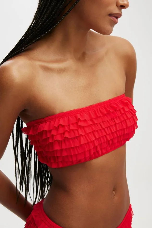 Cotton On Bras Rara Ruffle Bandeau Raspberry 8211 Women