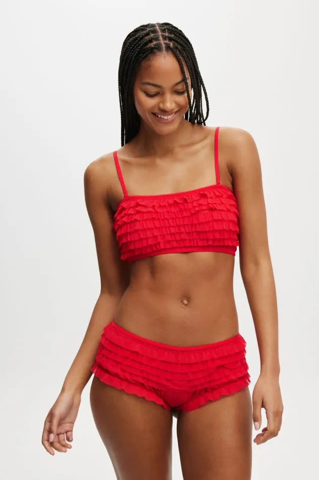 Cotton On Bras Rara Ruffle Bandeau Raspberry 8211 Women
