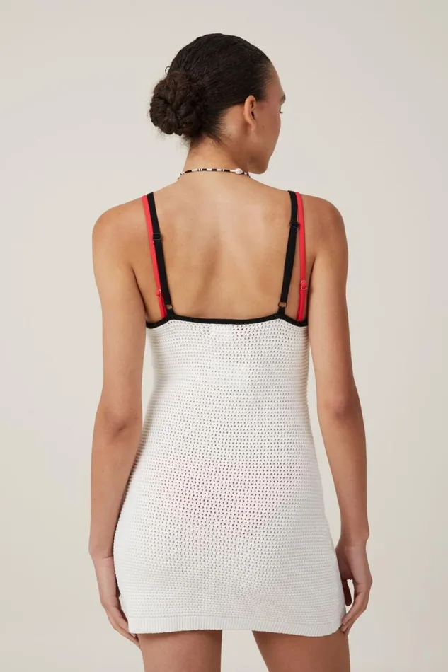 Cotton On Dresses Keyhole Crochet Mini Dress Ecru 8211 Women