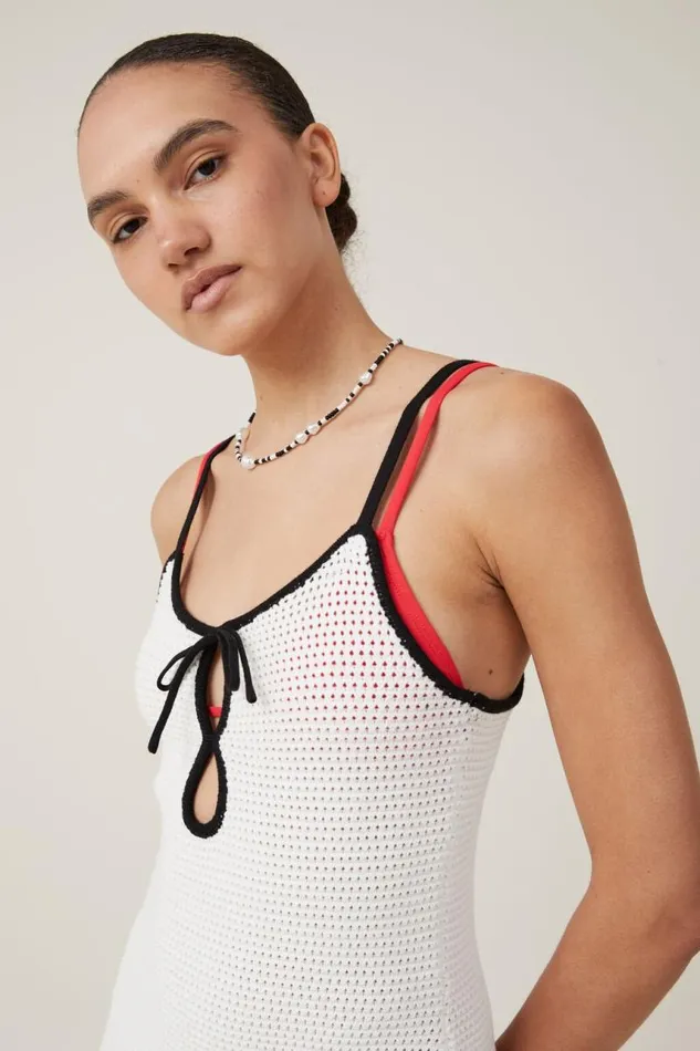 Cotton On Dresses Keyhole Crochet Mini Dress Ecru 8211 Women