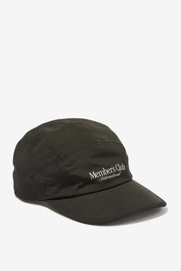 Cotton On Hats and Beanies Nylon 5 Panel Hat Blackmembers Club 8211 Men