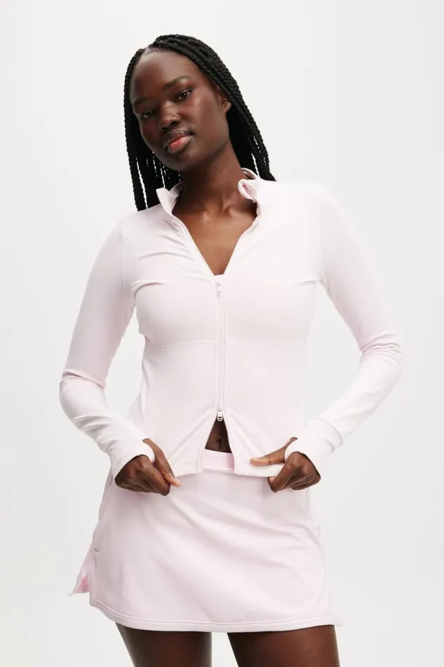 Cotton On Jackets Active Core Zip Through Long Sleeve Cherry Dream 8211 Women
