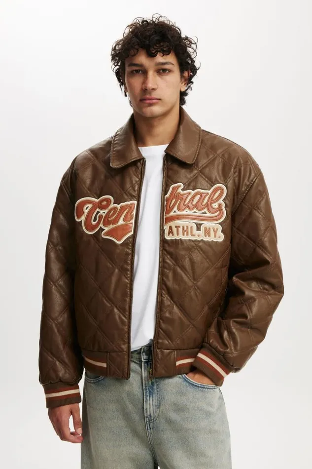 Cotton On Jackets Applique Bomber Jacket Brown 8211 Men