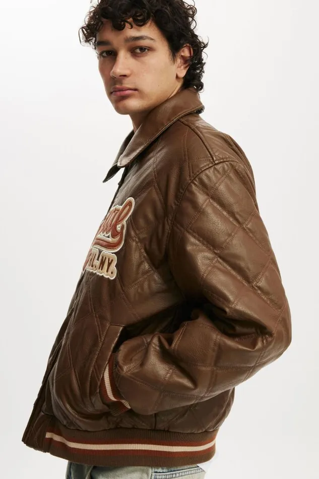 Cotton On Jackets Applique Bomber Jacket Brown 8211 Men Cotton On Jackets Applique Bomber Jacket Brown 8211 Men