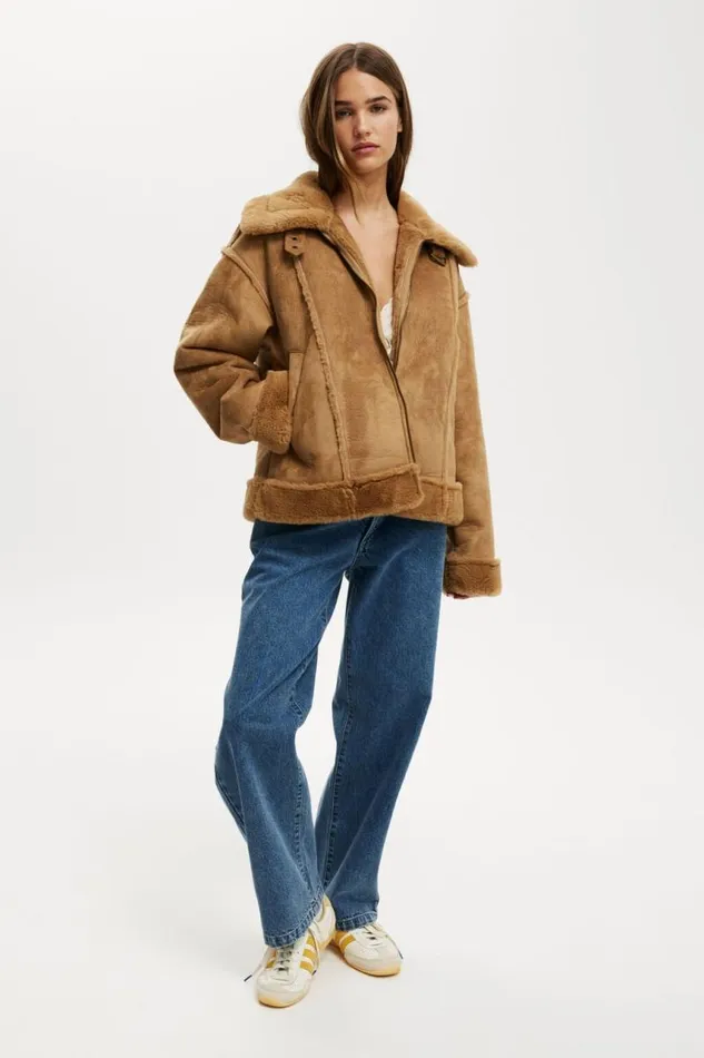 Cotton On Jackets Dakota Faux Suede Jacket Suedesherpa 8211 Women