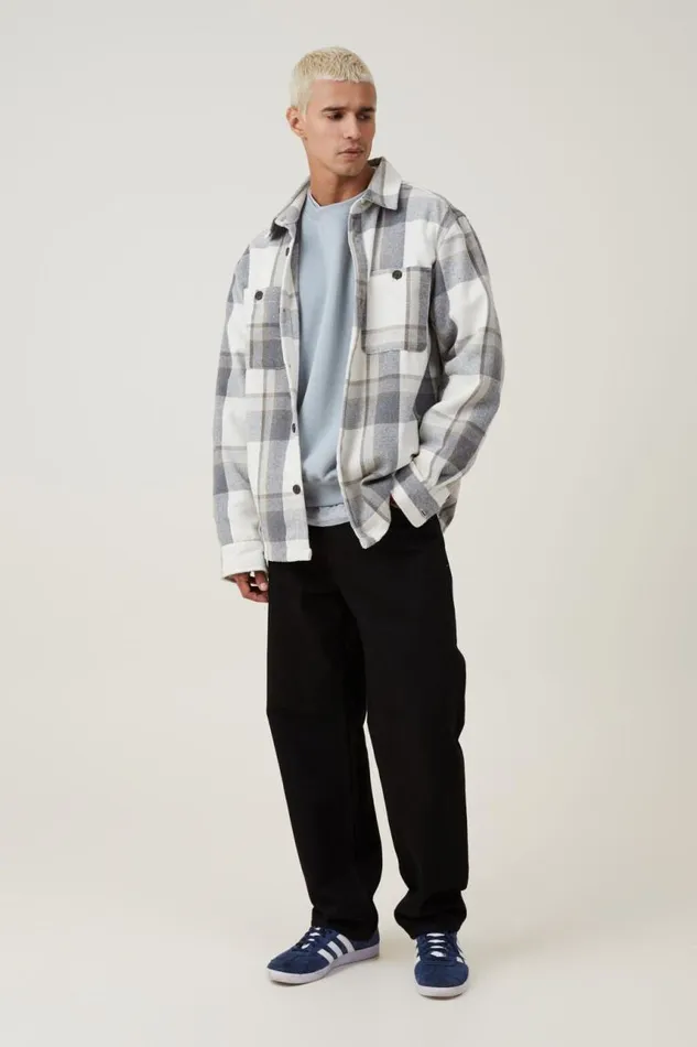 Cotton On Jackets Heavy Overshirt Off White Check 8211 Men Cotton On Jackets Heavy Overshirt Off White Check 8211 Men