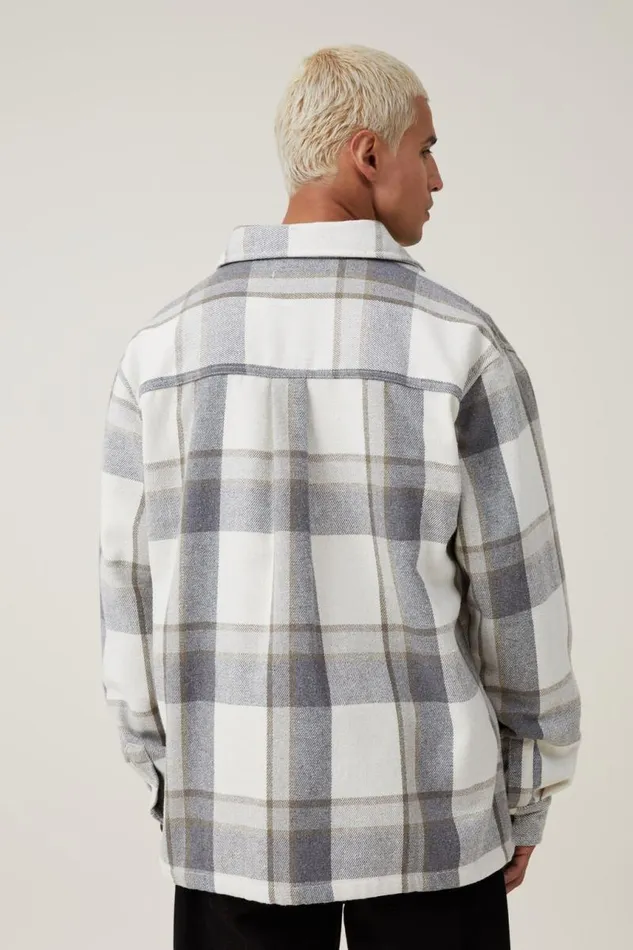 Cotton On Jackets Heavy Overshirt Off White Check 8211 Men Cotton On Jackets Heavy Overshirt Off White Check 8211 Men