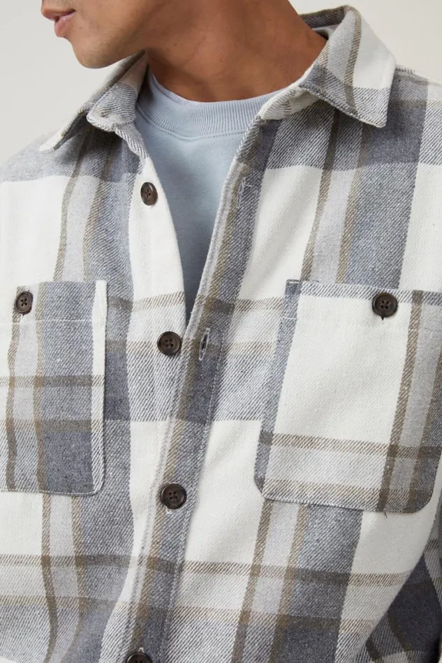 Cotton On Jackets Heavy Overshirt Off White Check 8211 Men Cotton On Jackets Heavy Overshirt Off White Check 8211 Men