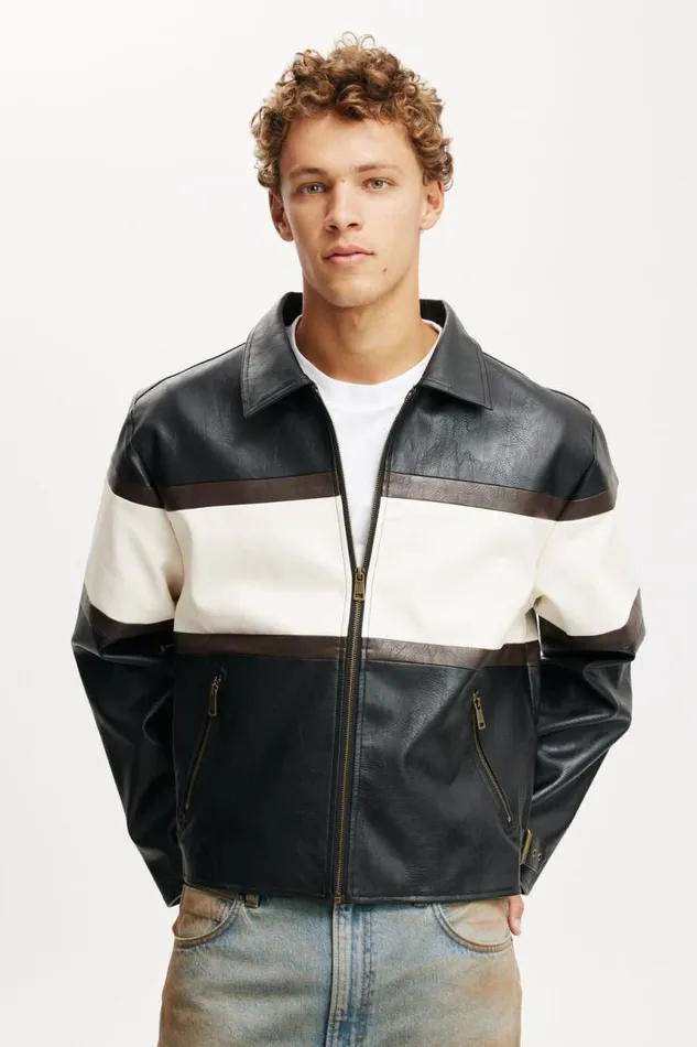Cotton On Jackets Joey Faux Leather Jacket Black 8211 Men
