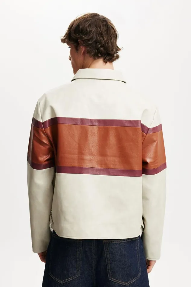 Cotton On Jackets Joey Faux Leather Jacket Stone 8211 Men