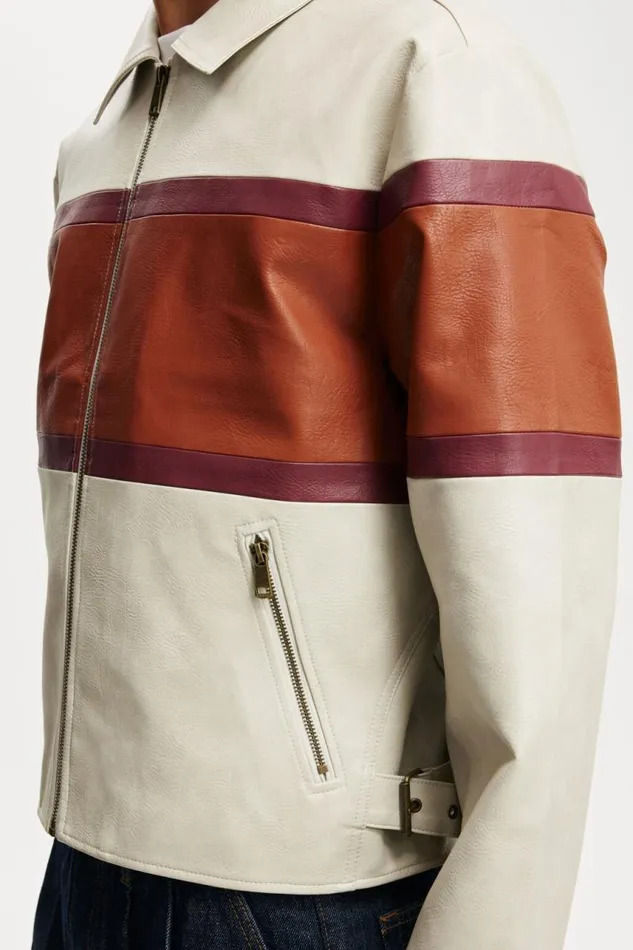 Cotton On Jackets Joey Faux Leather Jacket Stone 8211 Men