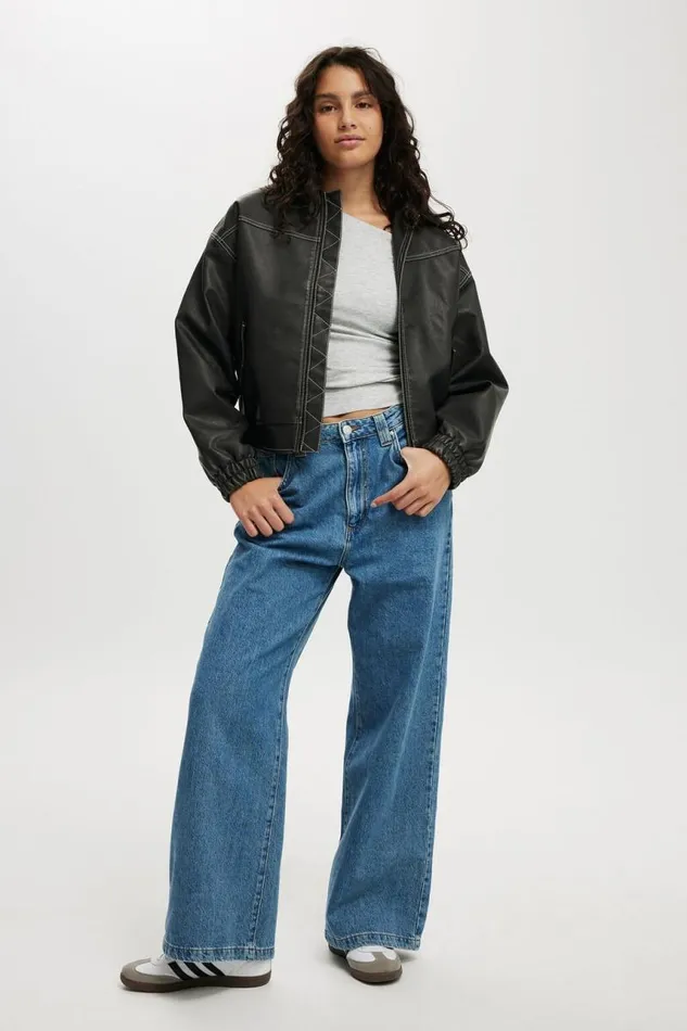 Cotton On Jackets Kai Bomber Jacket Washed Black 8211 Women