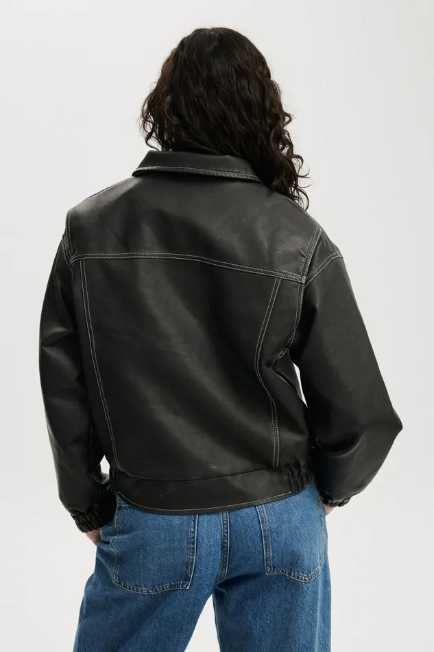 Cotton On Jackets Kai Bomber Jacket Washed Black 8211 Women