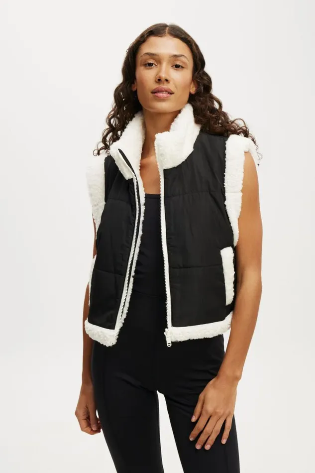 Cotton On Jackets Mother Puffer Sherpa Reversible Vest Black Coconut Milk 8211 Women Cotton On Jackets Mother Puffer Sherpa Reversible Vest Black Coconut Milk 8211 Women