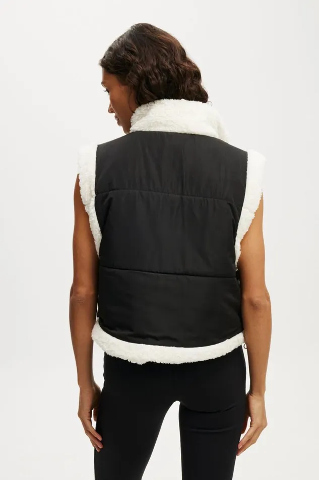 Cotton On Jackets Mother Puffer Sherpa Reversible Vest Black Coconut Milk 8211 Women Cotton On Jackets Mother Puffer Sherpa Reversible Vest Black Coconut Milk 8211 Women