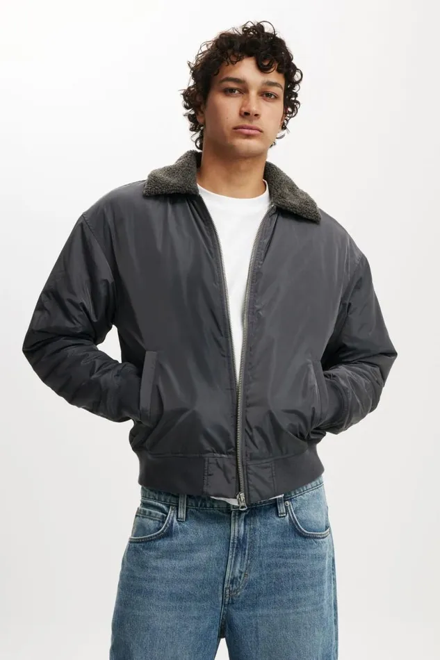 Cotton On Jackets Phantom Bomber Jacket Charcoal 8211 Men