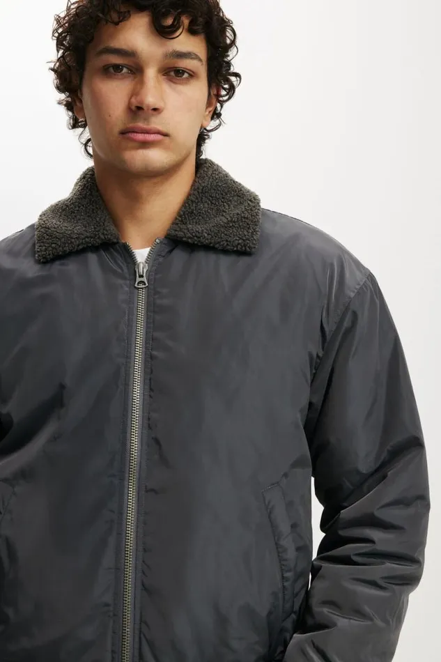 Cotton On Jackets Phantom Bomber Jacket Charcoal 8211 Men Cotton On Jackets Phantom Bomber Jacket Charcoal 8211 Men