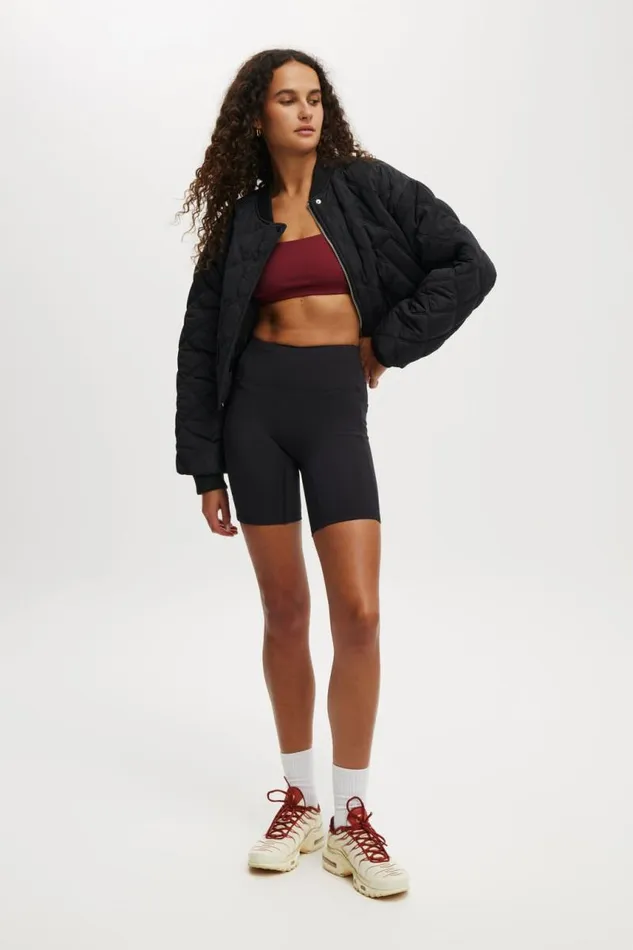 Cotton On Jackets Quilted Rib Bomber Jacket Black 8211 Women