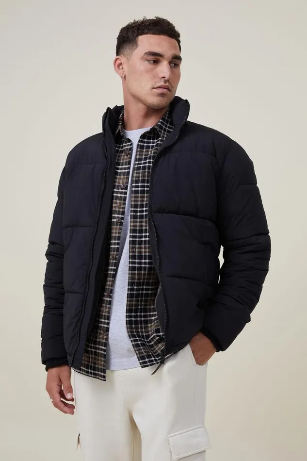 Cotton On Jackets Recycled Puffer Jacket Black 8211 Men