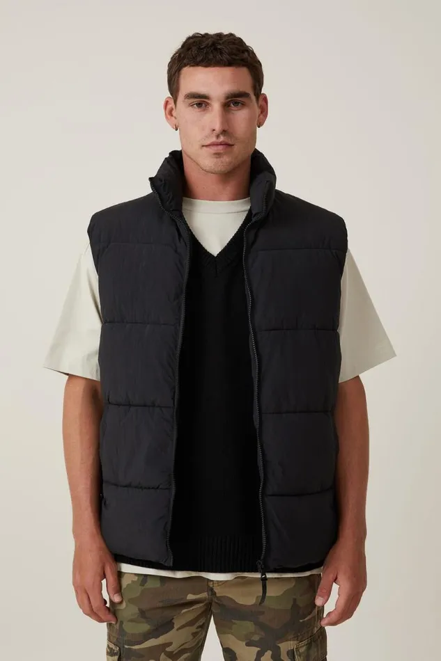 Cotton On Jackets Recycled Puffer Vest Black 8211 Men Cotton On Jackets Recycled Puffer Vest Black 8211 Men