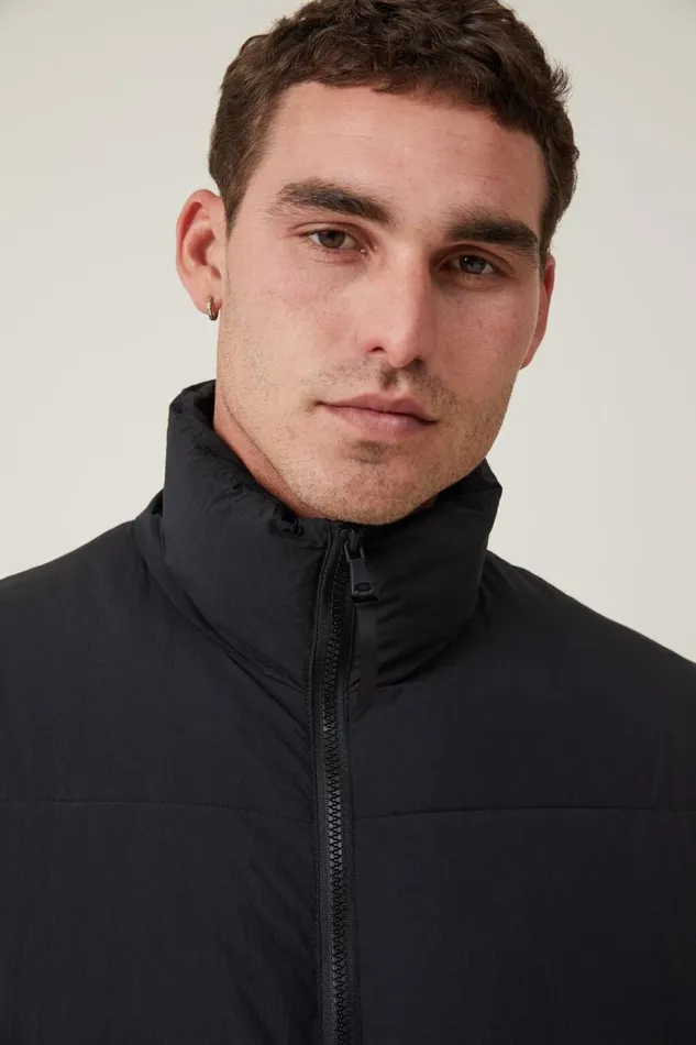 Cotton On Jackets Recycled Puffer Vest Black 8211 Men Cotton On Jackets Recycled Puffer Vest Black 8211 Men