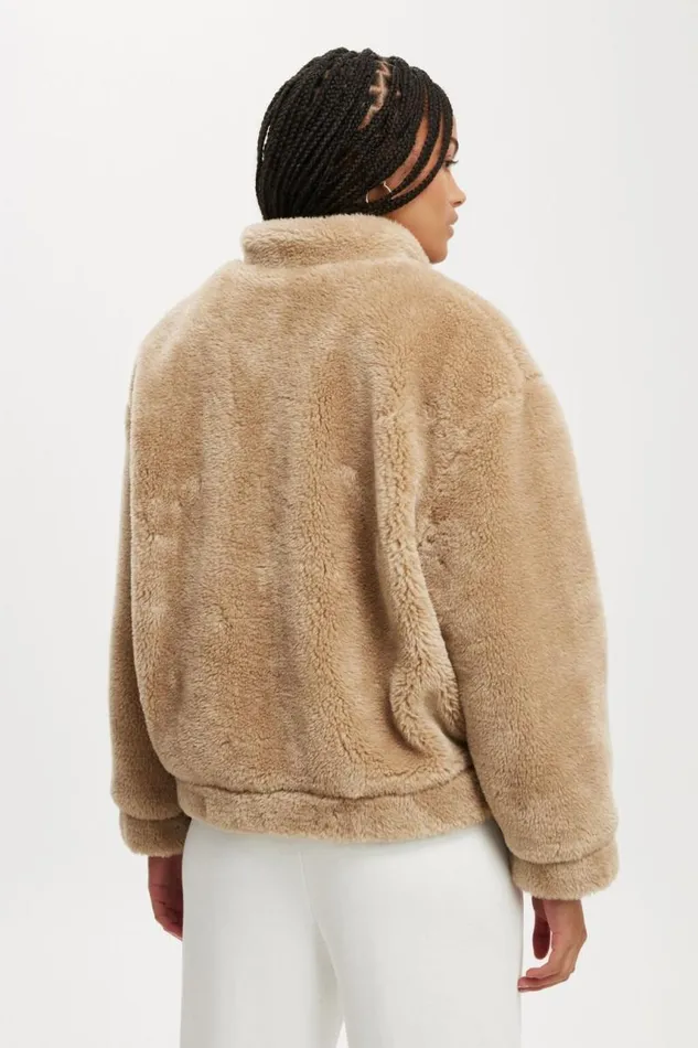 Cotton On Jackets Teddy Bomber Jacket Stone 8211 Women