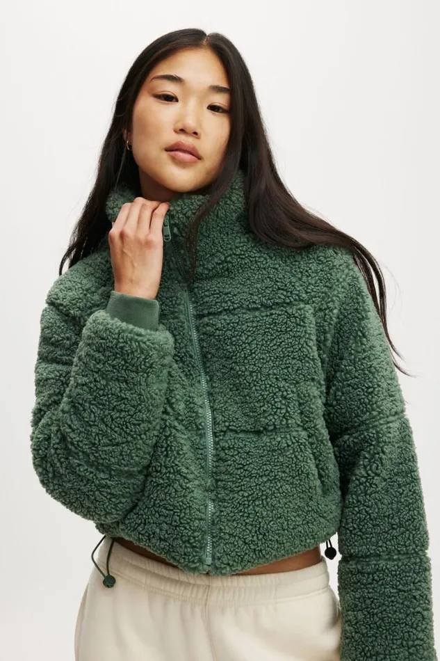 Cotton On Jackets The Mother Puffer Cropped Sherpa Jacket Emerald Forest 8211 Women Cotton On Jackets The Mother Puffer Cropped Sherpa Jacket Emerald Forest 8211 Women