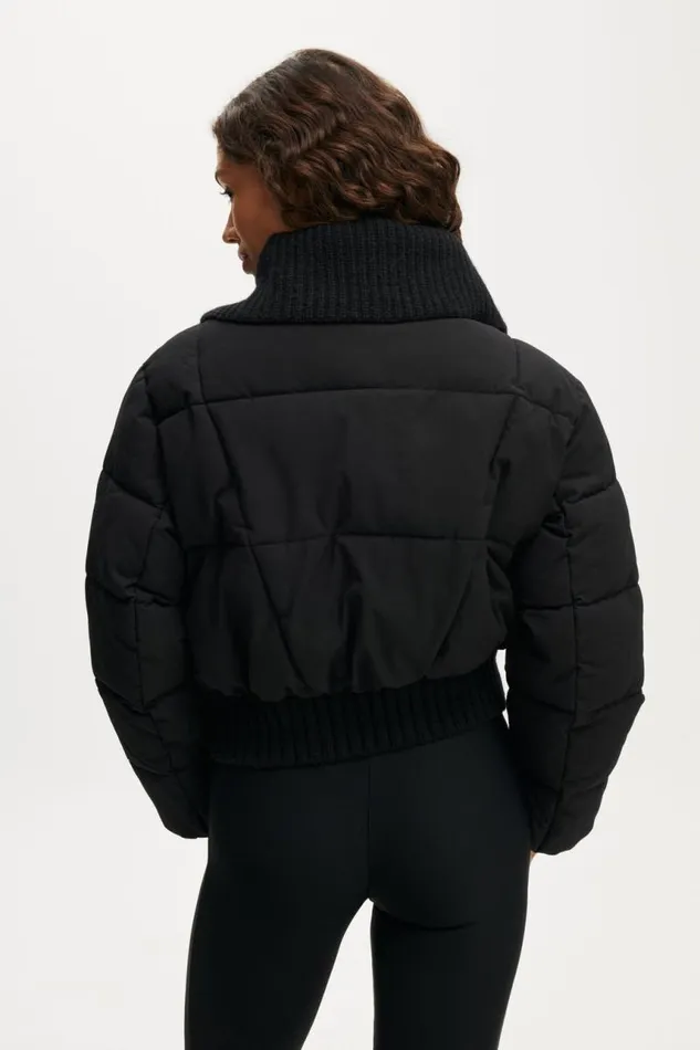 Cotton On Jackets The Mother Puffer Knitted Jacket Black 8211 Women