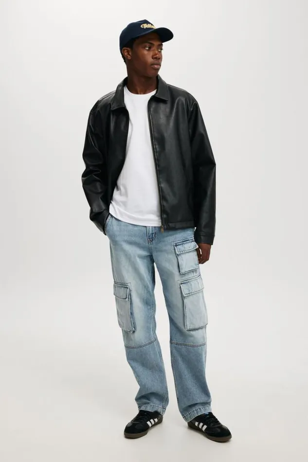 Cotton On Jeans Baggy Jean Cargo Rush Blue 8211 Men