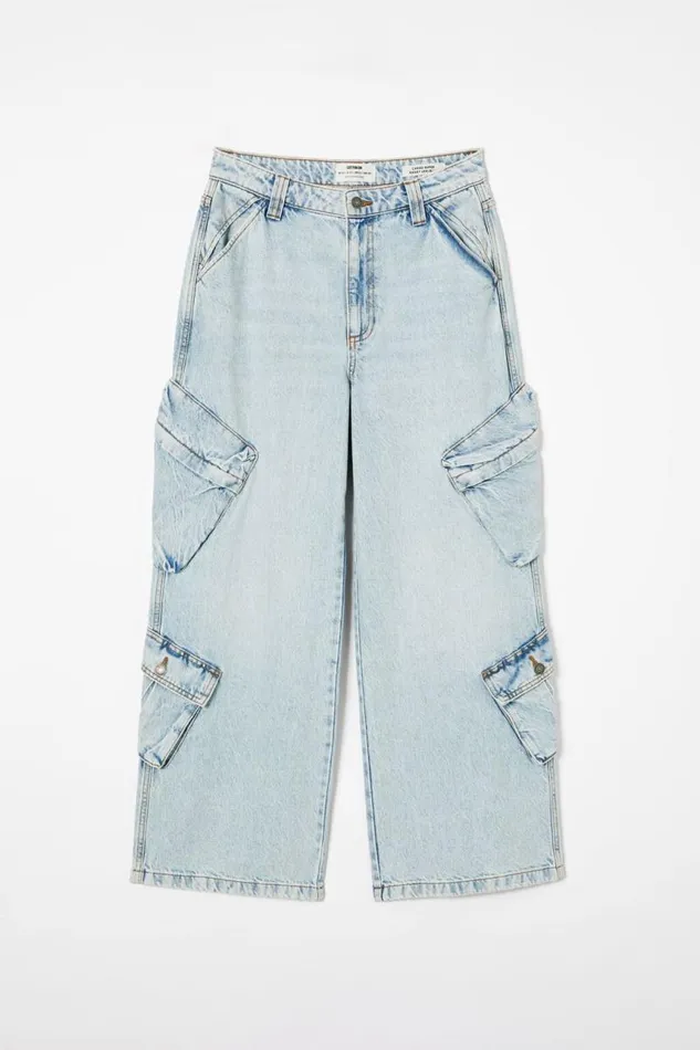 Cotton On Jeans Cargo Super Baggy Jean Palm Blue 8211 Women