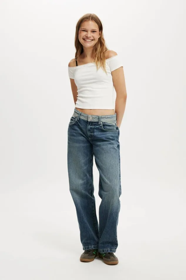 Cotton On Jeans Low Rise Straight Jean Blue Duskreverse 8211 Women