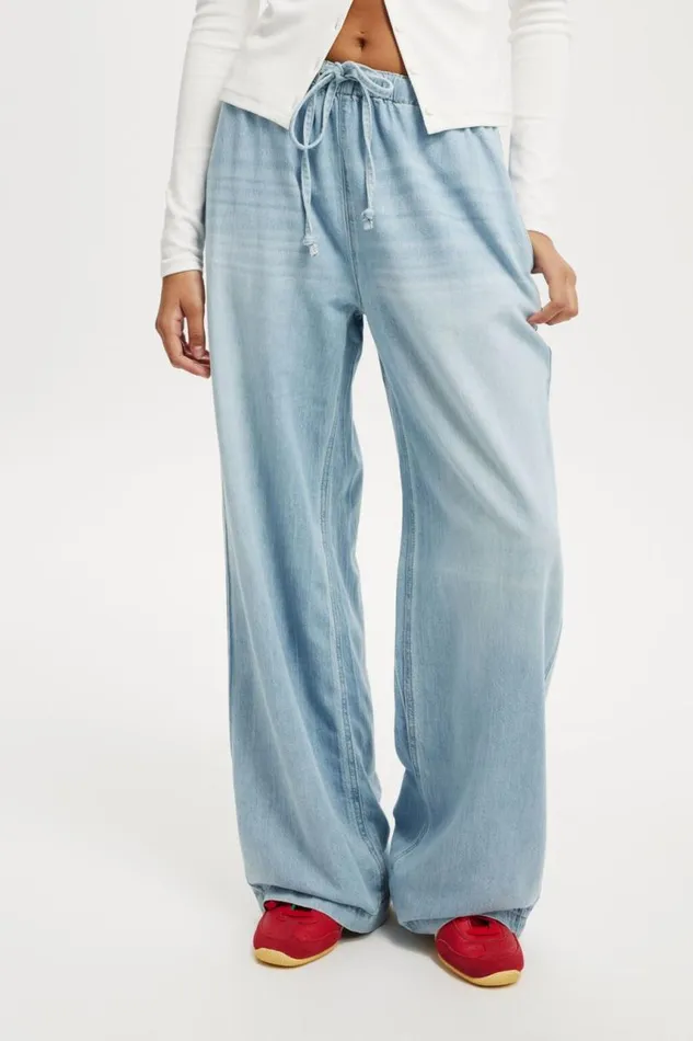 Cotton On Jeans Lyocell Wide Denim Pant Light Blue 8211 Women