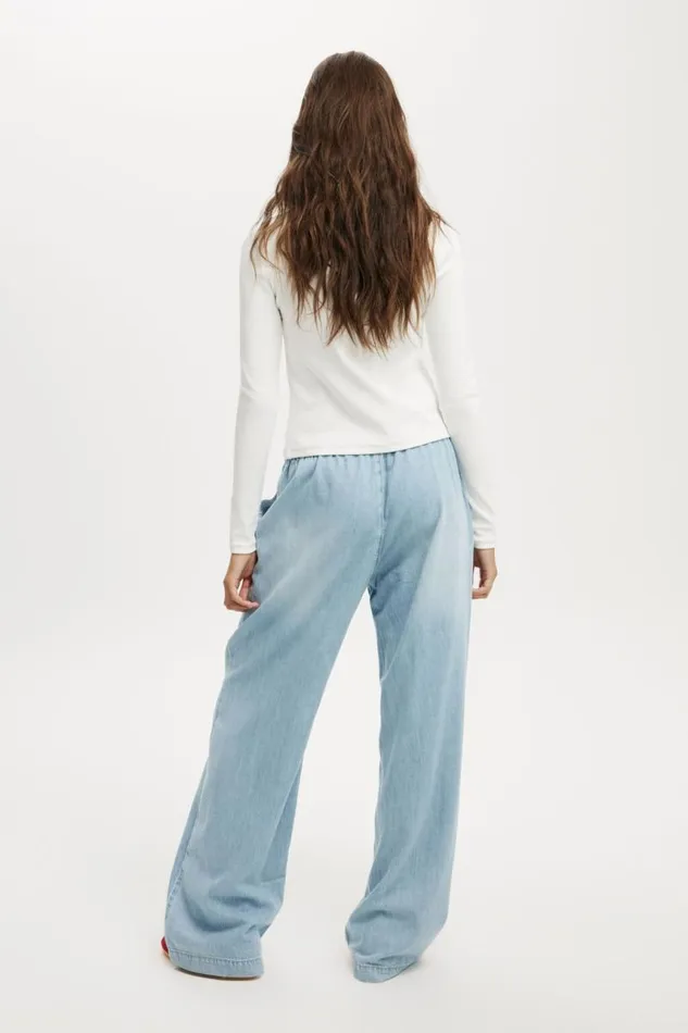Cotton On Jeans Lyocell Wide Denim Pant Light Blue 8211 Women