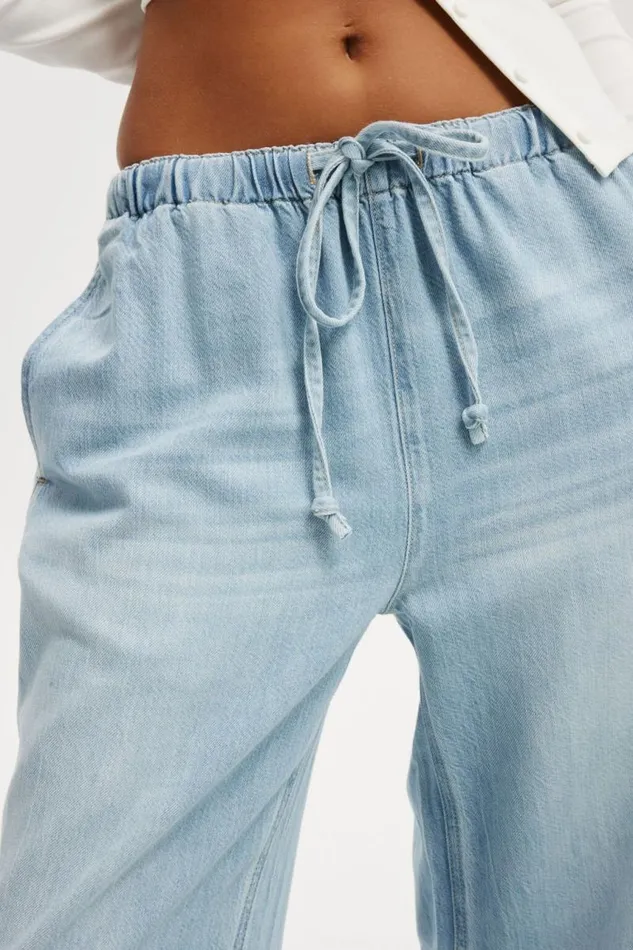 Cotton On Jeans Lyocell Wide Denim Pant Light Blue 8211 Women