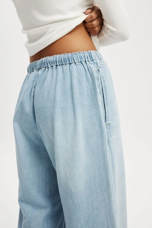 Cotton On Jeans Lyocell Wide Denim Pant Light Blue 8211 Women