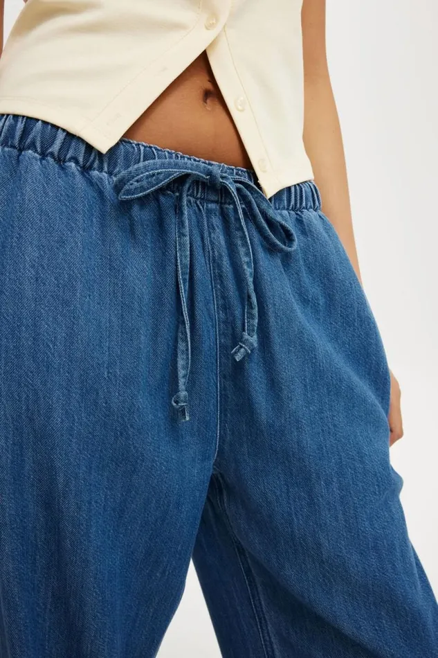 Cotton On Jeans Lyocell Wide Denim Pant Mid Blue 8211 Women