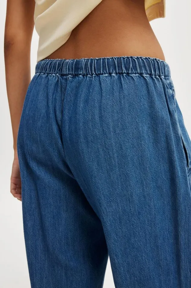 Cotton On Jeans Lyocell Wide Denim Pant Mid Blue 8211 Women