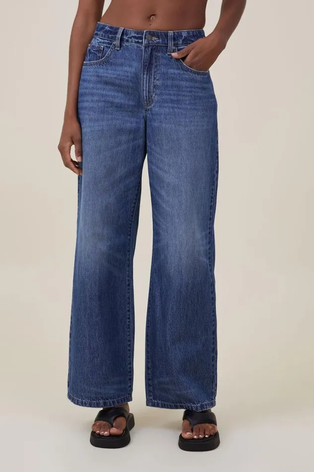 Cotton On Jeans Relaxed Wide Jean Bottle Blue 8211 Women Cotton On Jeans Relaxed Wide Jean Bottle Blue 8211 Women