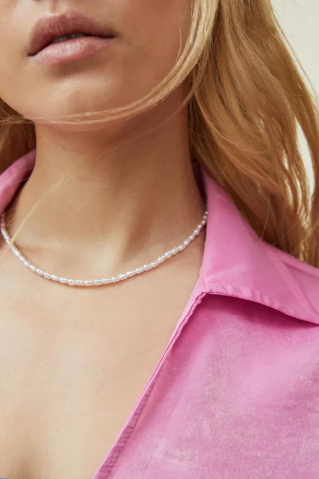Cotton On Jewelry Beaded Necklace Gold Plated Pearl 8211 Women