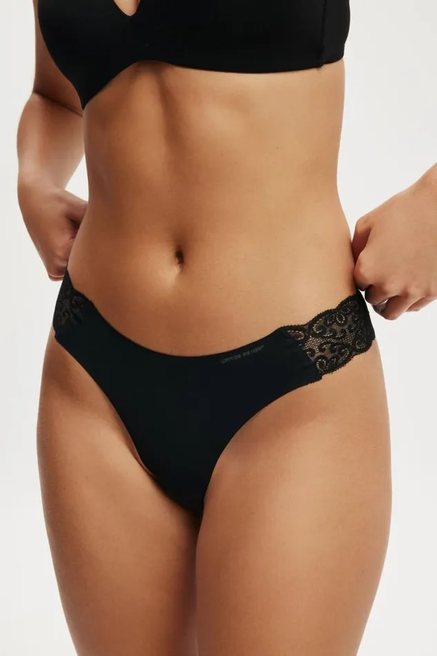 Cotton On Panties Party Pants Seamless GString Brief Black 8211 Women Cotton On Panties Party Pants Seamless GString Brief Black 8211 Women