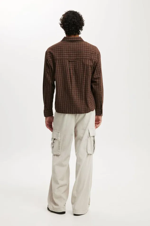 Cotton On Pants Baggy Pleat Cargo Pant Light Stone Cord 8211 Men
