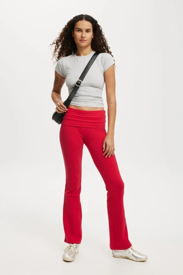 Cotton On Pants Bella Bootleg Pant Crimson Red Sporty Stripe 8211 Women
